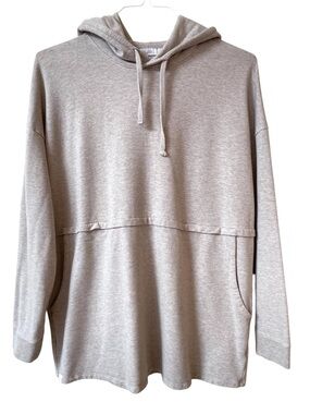 Barefoot Dreams Malibu Collection Luxe Lounge Anorak Hoodie Oatmeal Womens Large